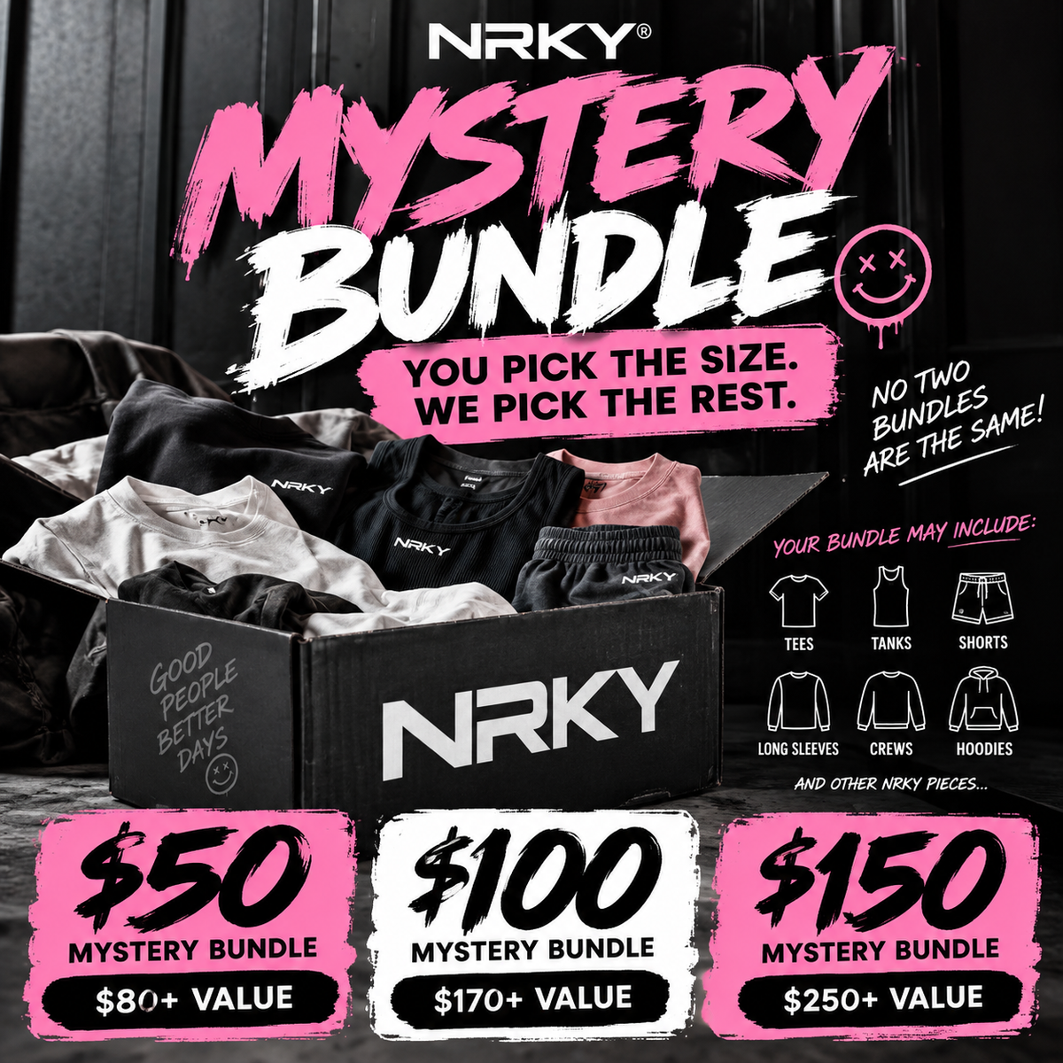 NRKY Mystery Bundle - choose your size, we pick the rest