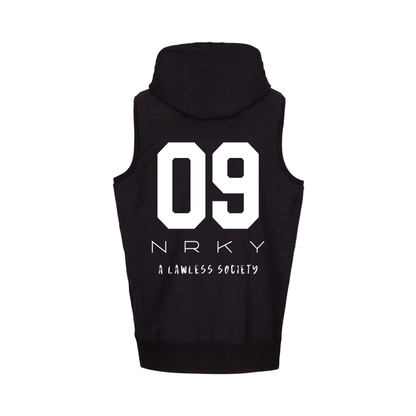 Men's Hooded Riot Tank - White on Black