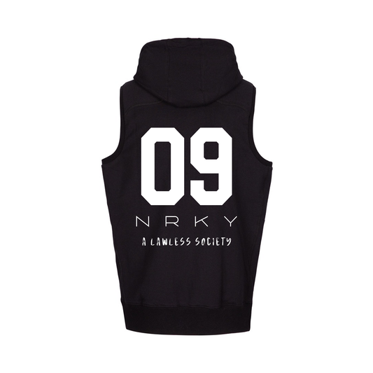 Men's Hooded Riot Tank - White on Black